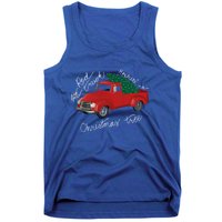 Little Red Truck Hauling A Christmas Tree Gift Tank Top