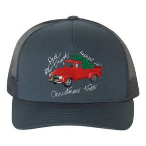 Little Red Truck Hauling A Christmas Tree Gift Yupoong Adult 5-Panel Trucker Hat