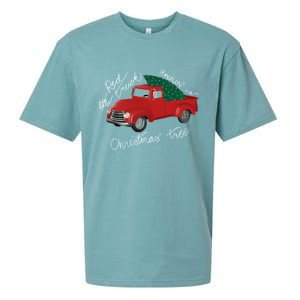 Little Red Truck Hauling A Christmas Tree Gift Sueded Cloud Jersey T-Shirt