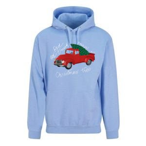 Little Red Truck Hauling A Christmas Tree Gift Unisex Surf Hoodie