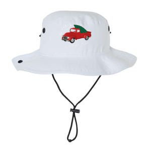 Little Red Truck Hauling A Christmas Tree Gift Legacy Cool Fit Booney Bucket Hat