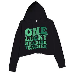 Lucky Reading Teacher St Patrick's Day Reading Specialist Gift Crop Fleece Hoodie