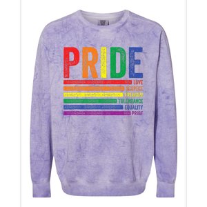 Love Respect Tolerance Freedom Equality Pride Lgbt Gay Colorblast Crewneck Sweatshirt