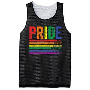 Love Respect Tolerance Freedom Equality Pride Lgbt Gay Mesh Reversible Basketball Jersey Tank