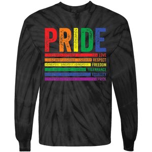 Love Respect Tolerance Freedom Equality Pride Lgbt Gay Tie-Dye Long Sleeve Shirt