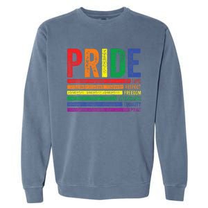 Love Respect Tolerance Freedom Equality Pride Lgbt Gay Garment-Dyed Sweatshirt