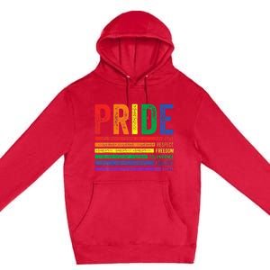 Love Respect Tolerance Freedom Equality Pride Lgbt Gay Premium Pullover Hoodie