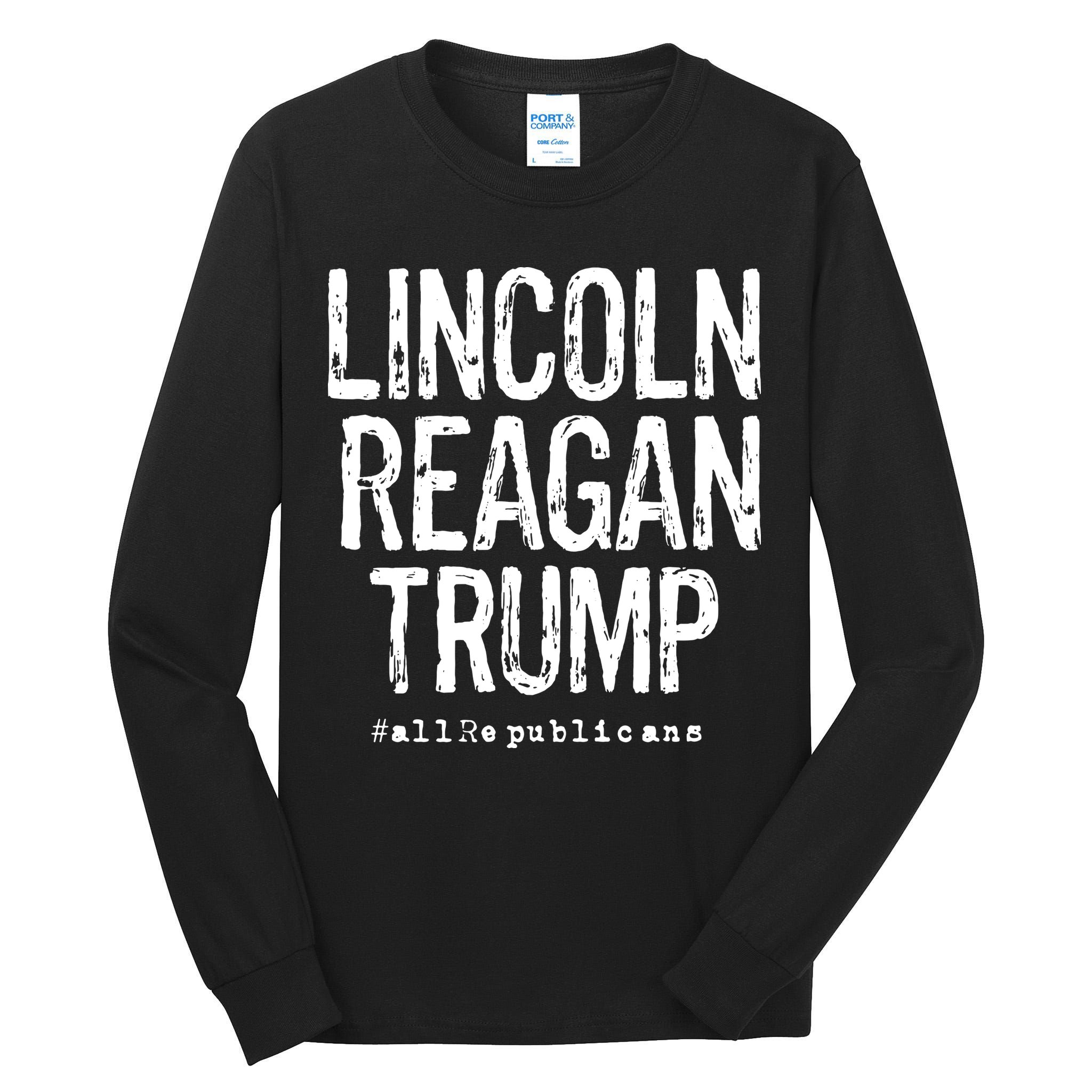 Lincoln Reagan Trump Favorite Presidents Tall Long Sleeve T-Shirt
