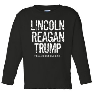 Lincoln Reagan Trump Favorite Presidents Toddler Long Sleeve Shirt