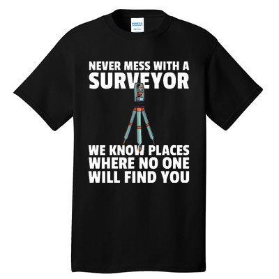 Land Recorder Technician Gift For Cartogropher Surveyor Tall T-Shirt