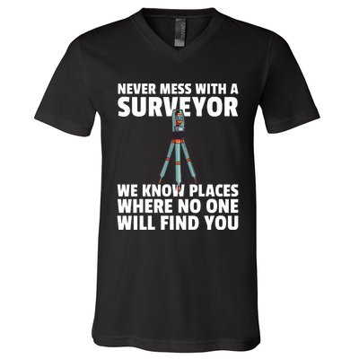 Land Recorder Technician Gift For Cartogropher Surveyor V-Neck T-Shirt