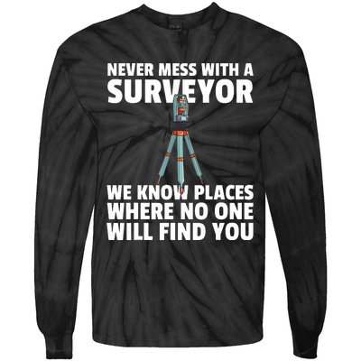 Land Recorder Technician Gift For Cartogropher Surveyor Tie-Dye Long Sleeve Shirt