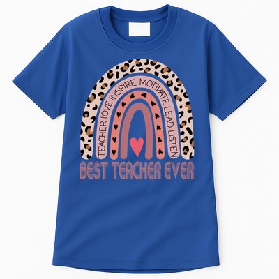 Leopard Rainbow Teacher Inspirational Best Teacher Ever Cute Gift Tall T-Shirt