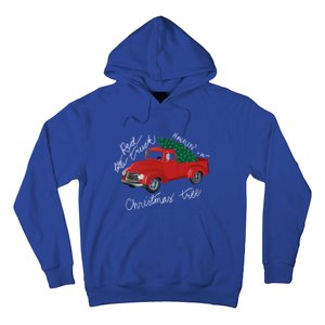 Little Red Truck Hauling A Christmas Tree Gift Hoodie