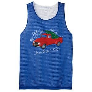 Little Red Truck Hauling A Christmas Tree Gift Mesh Reversible Basketball Jersey Tank