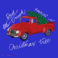 Little Red Truck Hauling A Christmas Tree Gift Baby Bodysuit