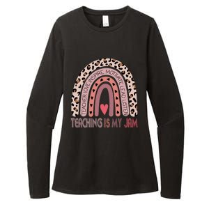 Leopard Rainbow Teacher Inspirational Teaching Is My Jam Funny Gift Womens CVC Long Sleeve Shirt