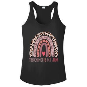 Leopard Rainbow Teacher Inspirational Teaching Is My Jam Funny Gift Ladies PosiCharge Competitor Racerback Tank