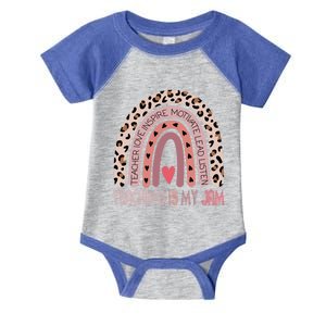 Leopard Rainbow Teacher Inspirational Teaching Is My Jam Funny Gift Infant Baby Jersey Bodysuit