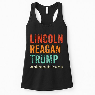 Lincoln Reagan Trump Favorite Presidents Womens Tank Top