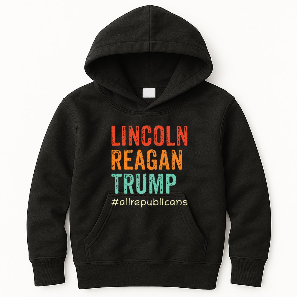 Lincoln Reagan Trump Favorite Presidents Kids Hoodie