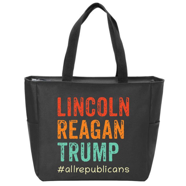 Lincoln Reagan Trump Favorite Presidents Zip Tote Bag