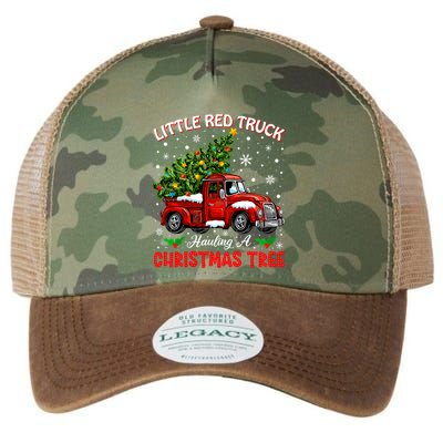 Little Red Truck Hauling A Christmas Tree Legacy Tie Dye Trucker Hat