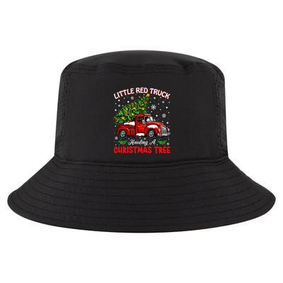 Little Red Truck Hauling A Christmas Tree Cool Comfort Performance Bucket Hat