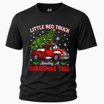 Little Red Truck Hauling A Christmas Tree Performance Shirt