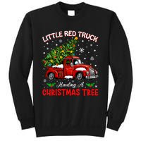 Little Red Truck Hauling A Christmas Tree Sweatshirt