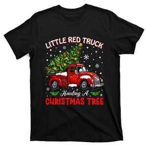 Little Red Truck Hauling A Christmas Tree T-Shirt