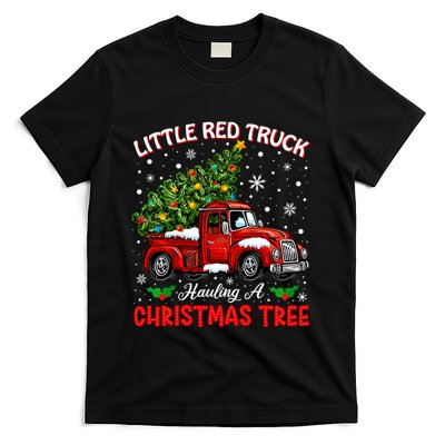 Little Red Truck Hauling A Christmas Tree T-Shirt