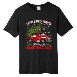 Little Red Truck Hauling A Christmas Tree Tall Fusion ChromaSoft Performance T-Shirt