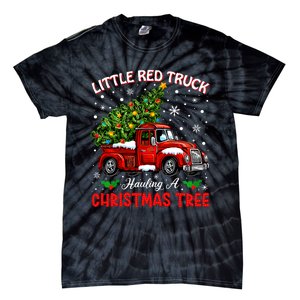 Little Red Truck Hauling A Christmas Tree Tie-Dye T-Shirt