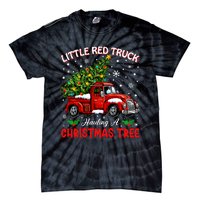 Little Red Truck Hauling A Christmas Tree Tie-Dye T-Shirt