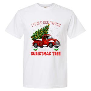 Little Red Truck Hauling A Christmas Tree Garment-Dyed Heavyweight T-Shirt