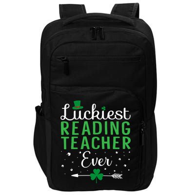 Luckiest Reading Teacher Ever Happy St Patricks Day Matching Gift Impact Tech Backpack