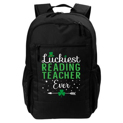 Luckiest Reading Teacher Ever Happy St Patricks Day Matching Gift Backpack