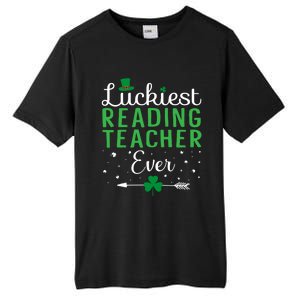 Luckiest Reading Teacher Ever Happy St Patricks Day Matching Gift Tall Fusion ChromaSoft Performance T-Shirt