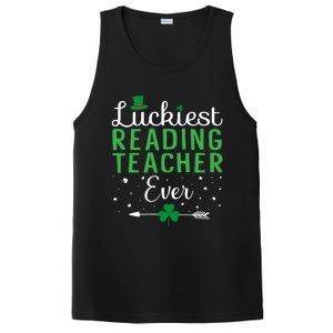 Luckiest Reading Teacher Ever Happy St Patricks Day Matching Gift PosiCharge Competitor Tank