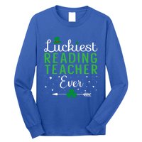 Luckiest Reading Teacher Ever Happy St Patricks Day Matching Gift Long Sleeve Shirt