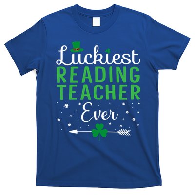 Luckiest Reading Teacher Ever Happy St Patricks Day Matching Gift T-Shirt