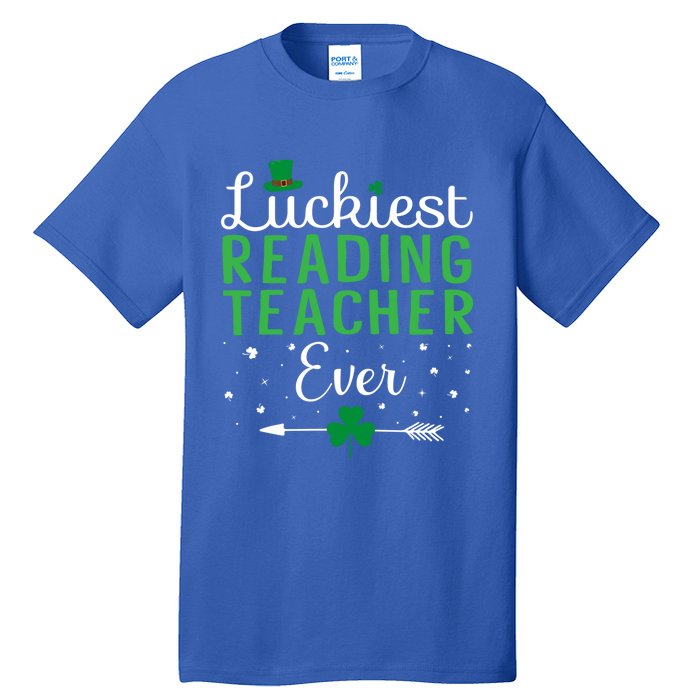 Luckiest Reading Teacher Ever Happy St Patricks Day Matching Gift Tall T-Shirt