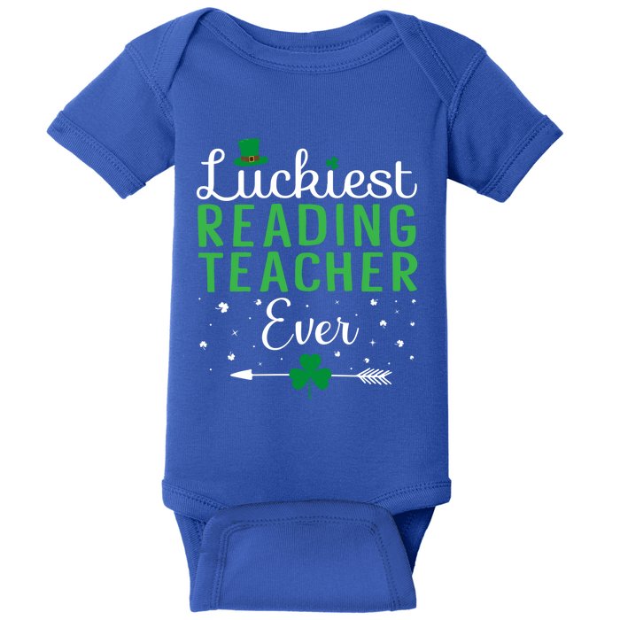 Luckiest Reading Teacher Ever Happy St Patricks Day Matching Gift Baby Bodysuit