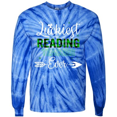 Luckiest Reading Teacher Ever Matching St Patricks Day Gift Tie-Dye Long Sleeve Shirt