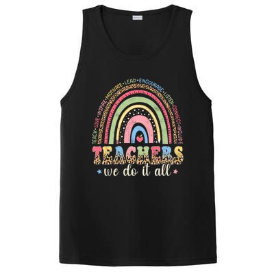 Leopard Rainbow Teachers Back To School Teach Love Inspire Meaningful Gift PosiCharge Competitor Tank