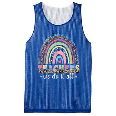 Leopard Rainbow Teachers Back To School Teach Love Inspire Meaningful Gift Mesh Reversible Basketball Jersey Tank