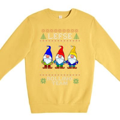 Lefse Rolling Team Christmas Baking Tomte Gnome Xmas  Premium Crewneck Sweatshirt