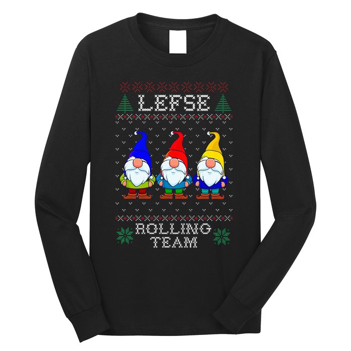 Lefse Rolling Team Christmas Baking Tomte Gnome Xmas  Long Sleeve Shirt