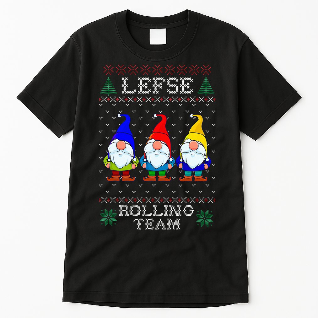 Lefse Rolling Team Christmas Baking Tomte Gnome Xmas  Tall T-Shirt